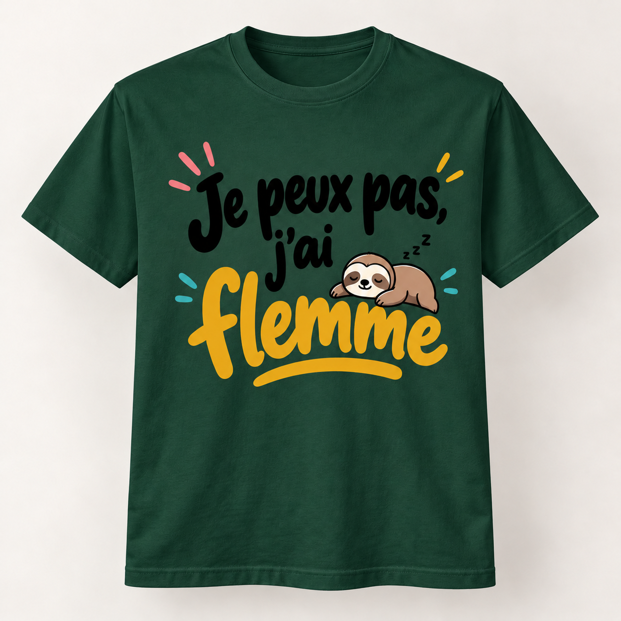 T-shirt humour “Je peux pas, j'ai flemme” – Image 11