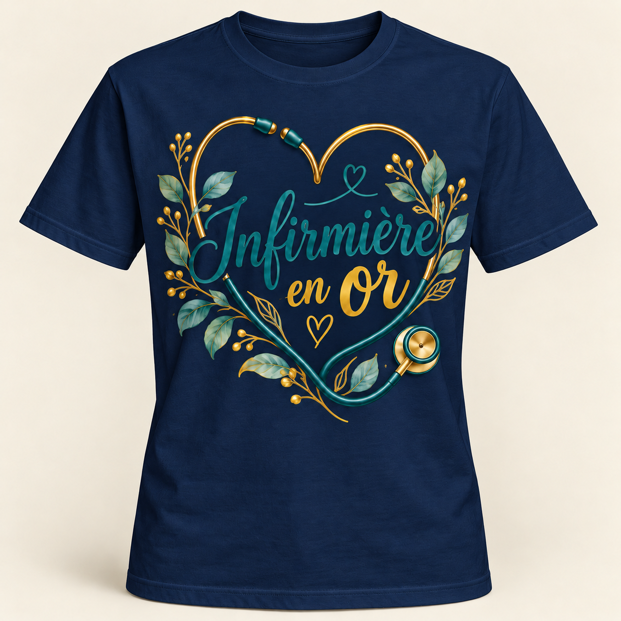 T-shirt Infirmière en or – Image 6