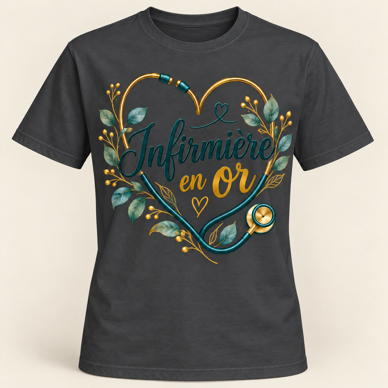 T-shirt Infirmière en or – Image 10