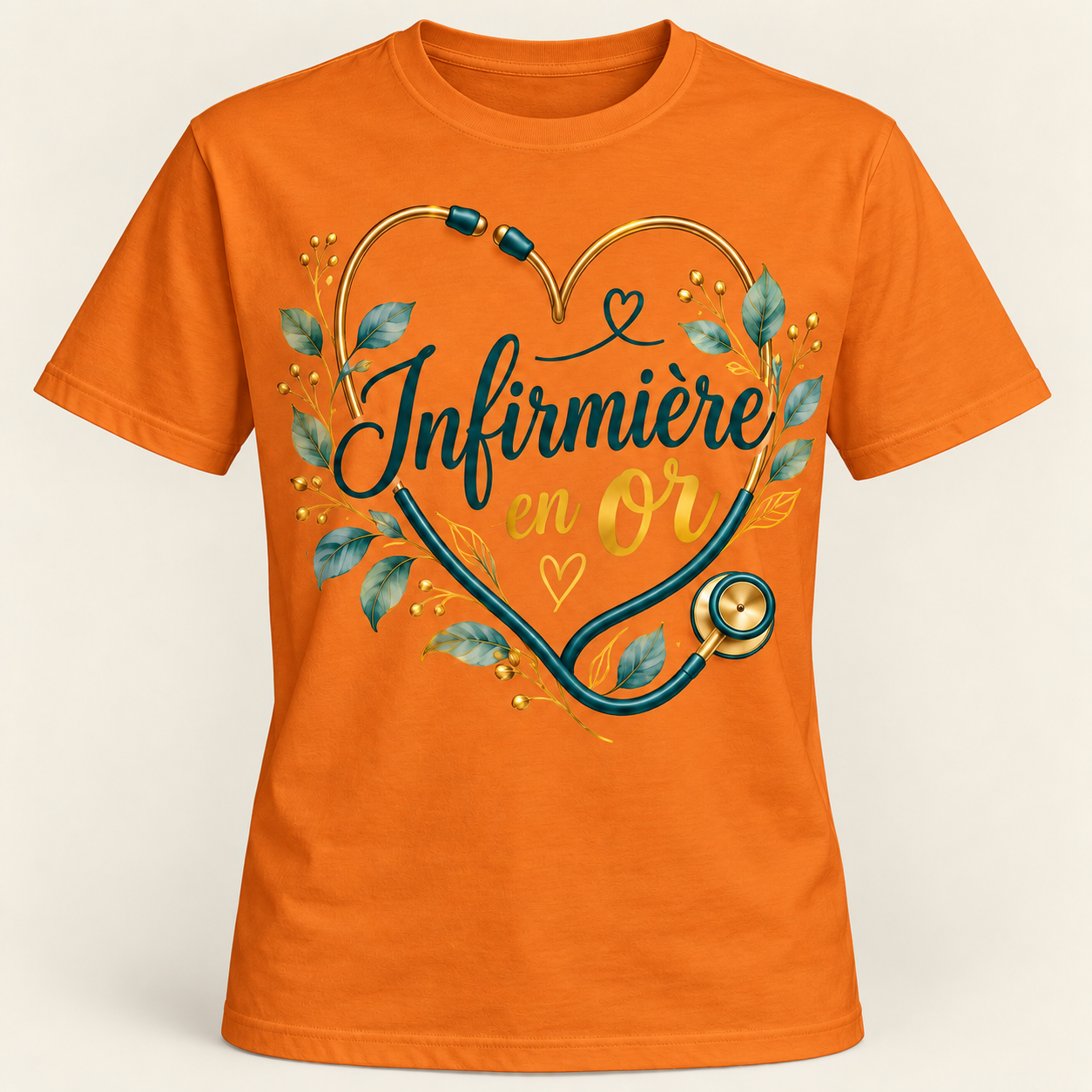 T-shirt Infirmière en or – Image 8