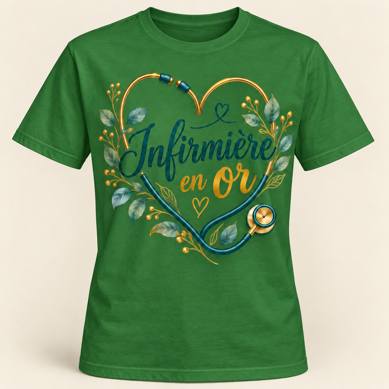 T-shirt Infirmière en or – Image 9
