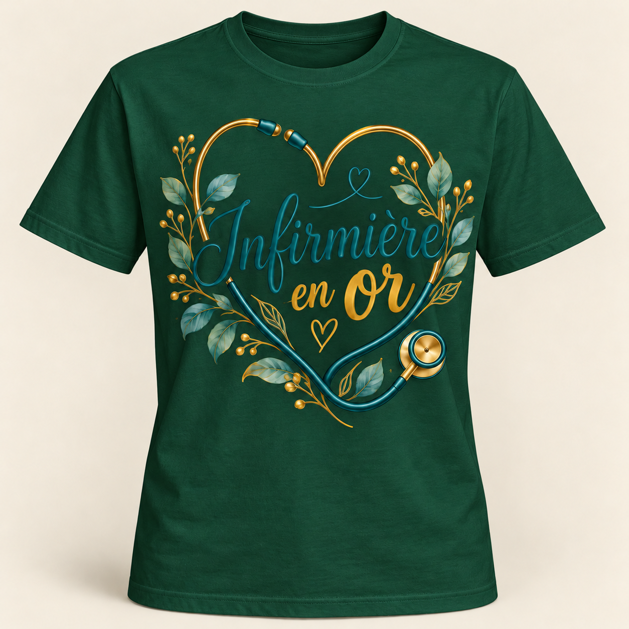 T-shirt Infirmière en or – Image 11