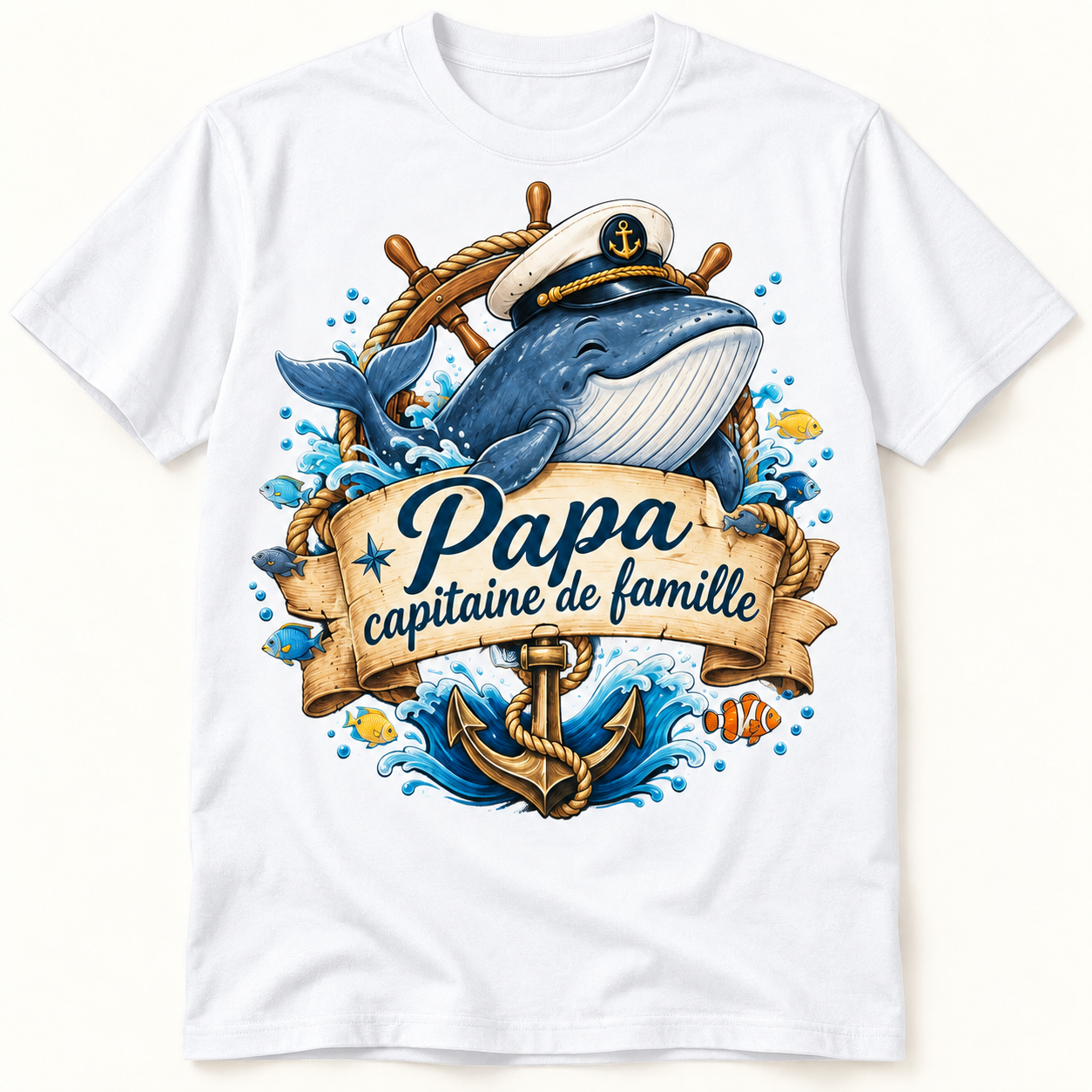 T-shirt Papa capitaine de famille – Image 2