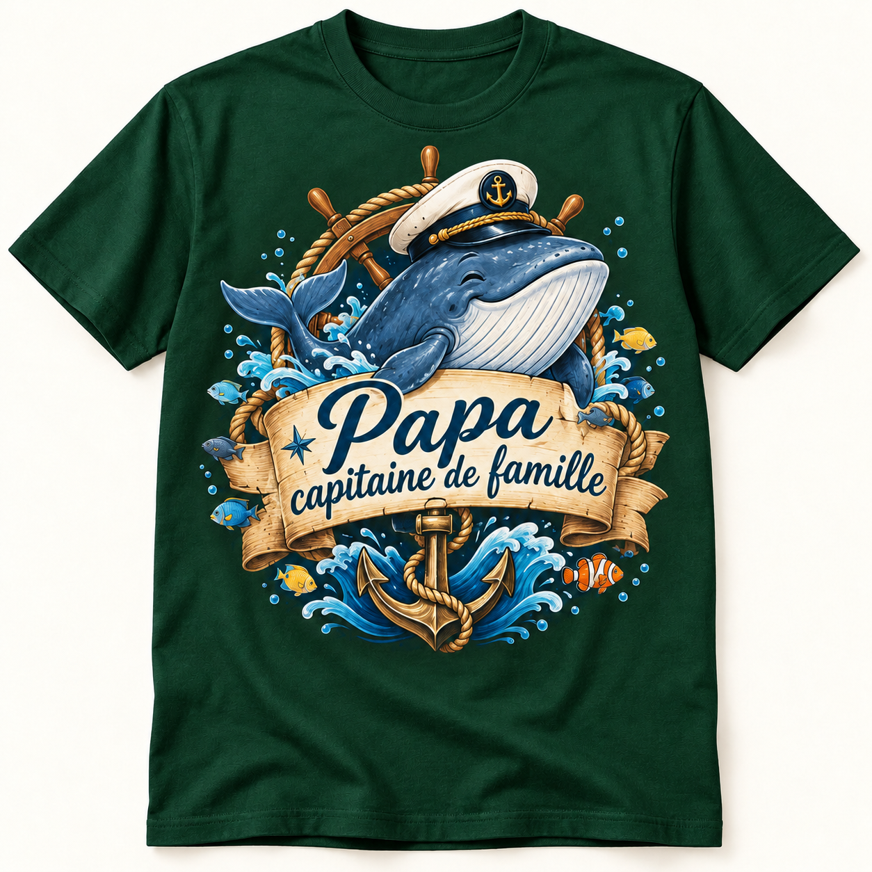 T-shirt Papa capitaine de famille – Image 4