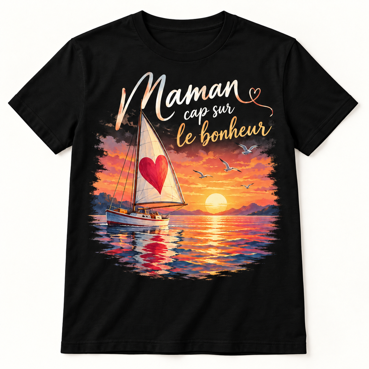 T-shirt Maman cap sur le bonheur – Image 3
