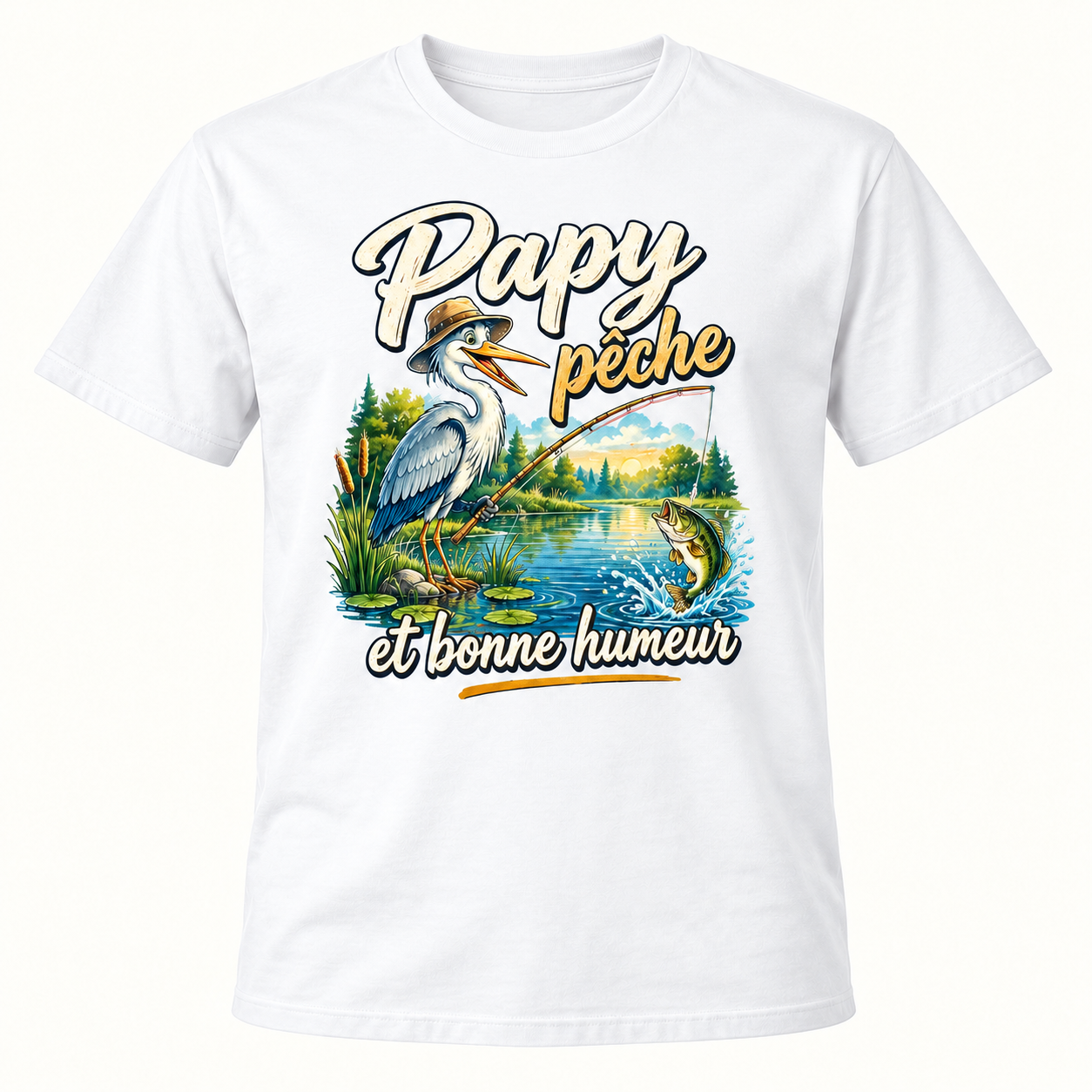 T-shirt Papy pêche et bonne humeur – Image 2
