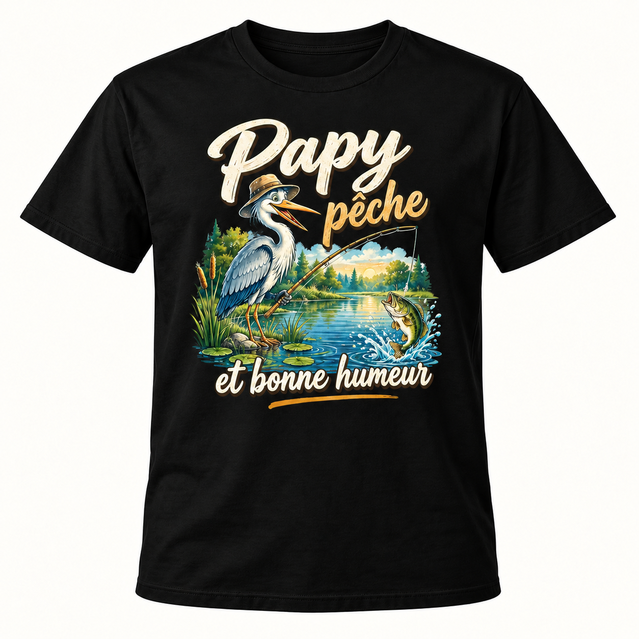 T-shirt Papy pêche et bonne humeur – Image 3