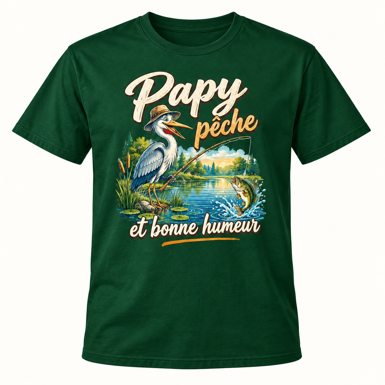 T-shirt Papy pêche et bonne humeur – Image 4