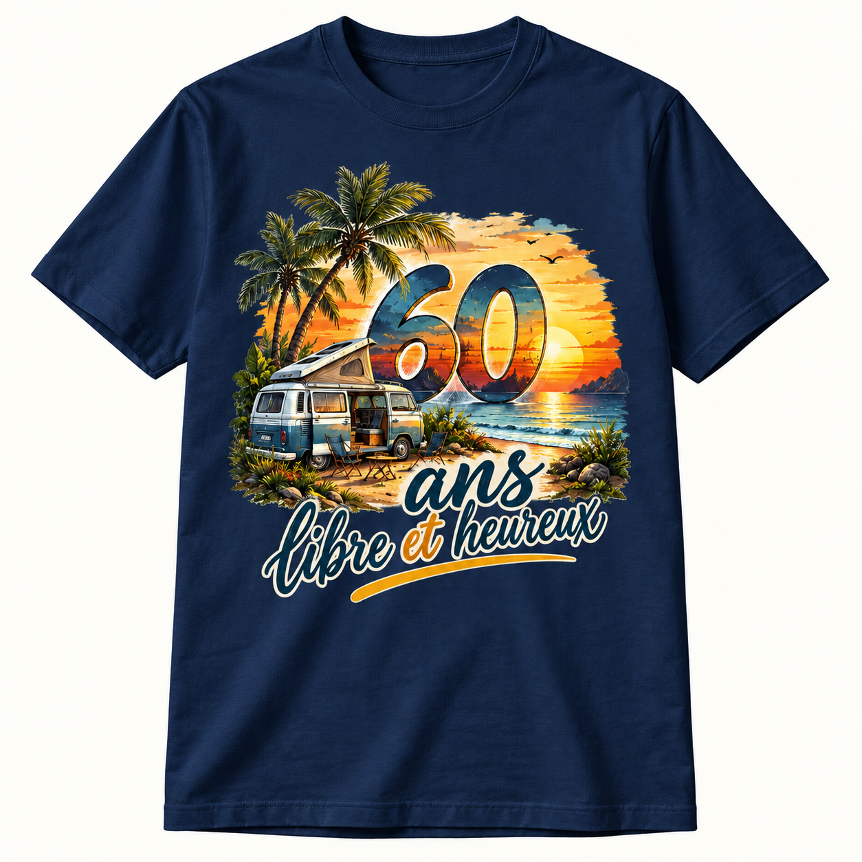 T-shirt 60 ans libre et heureux – Image 5