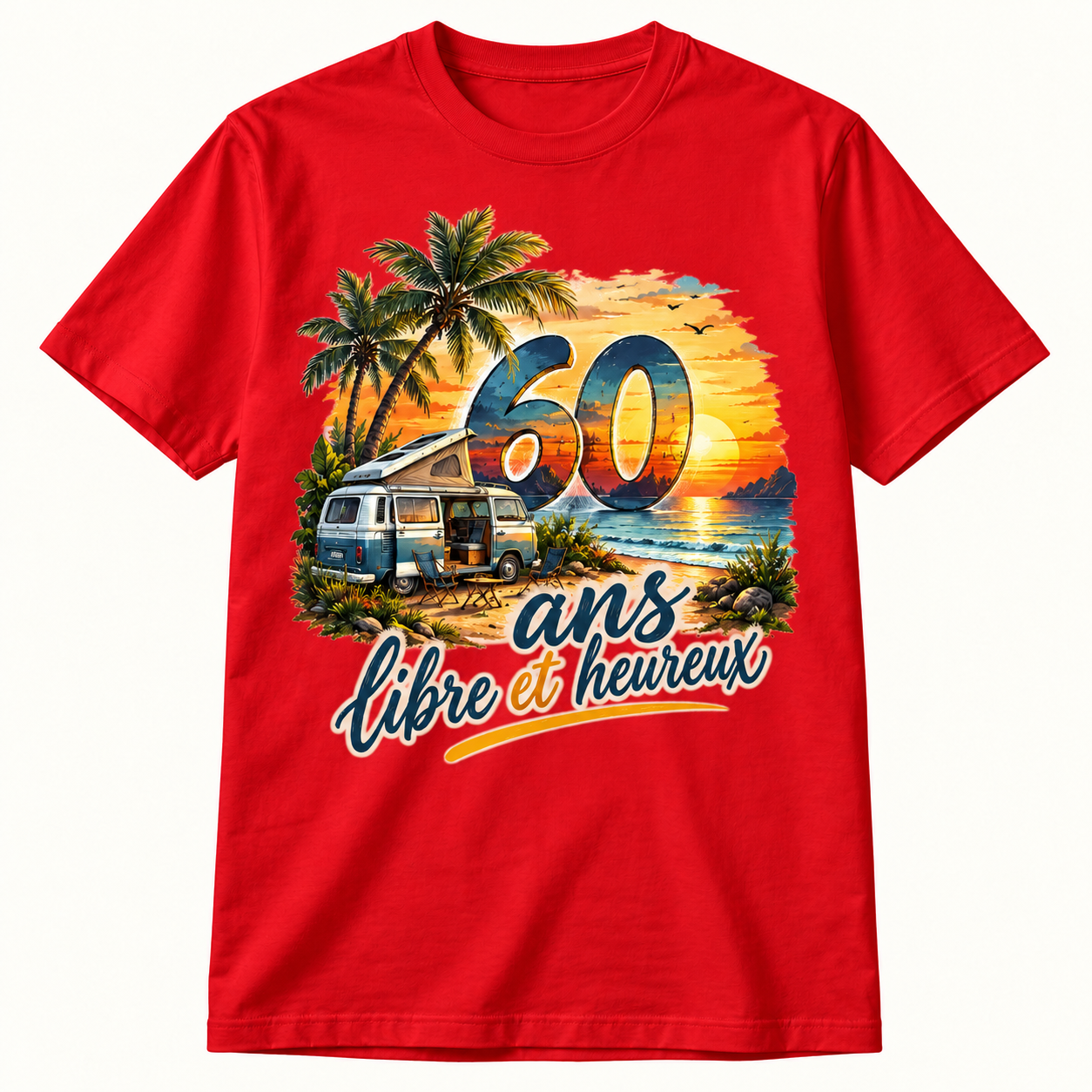 T-shirt 60 ans libre et heureux – Image 3