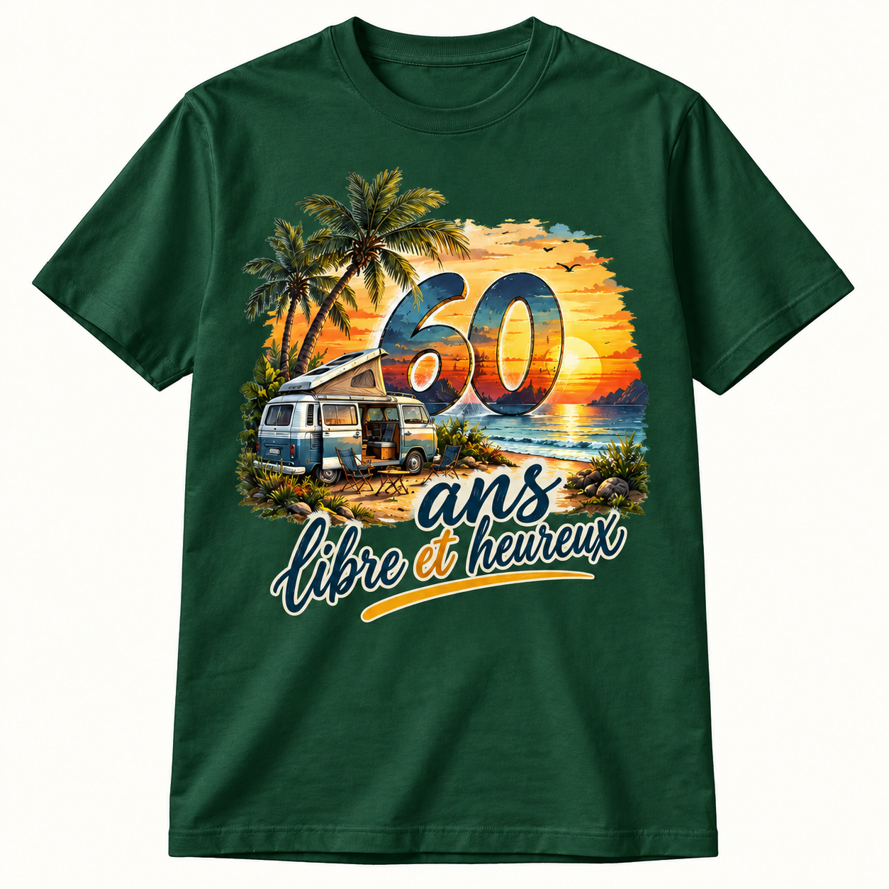 T-shirt 60 ans libre et heureux – Image 4