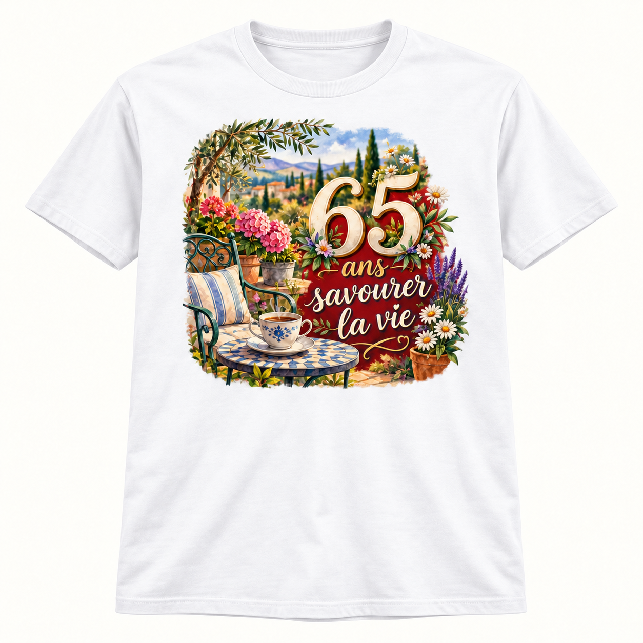T-shirt 65 ans savourer la vie – Image 2