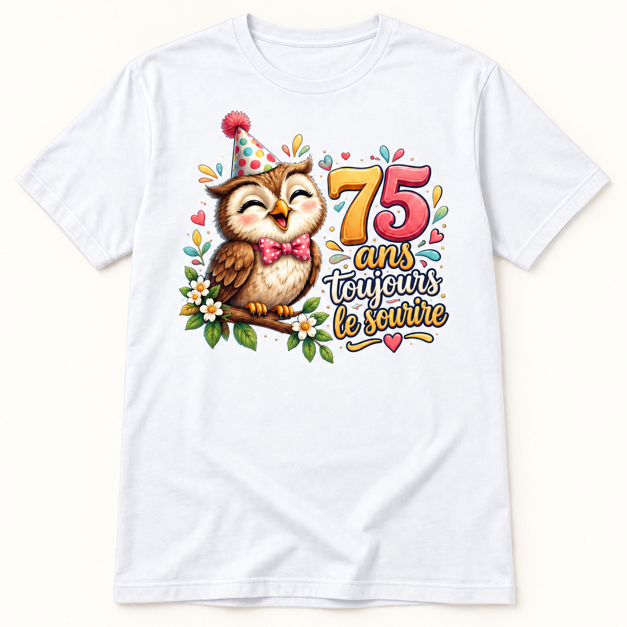 T-shirt 75 ans toujours le sourire – Image 2