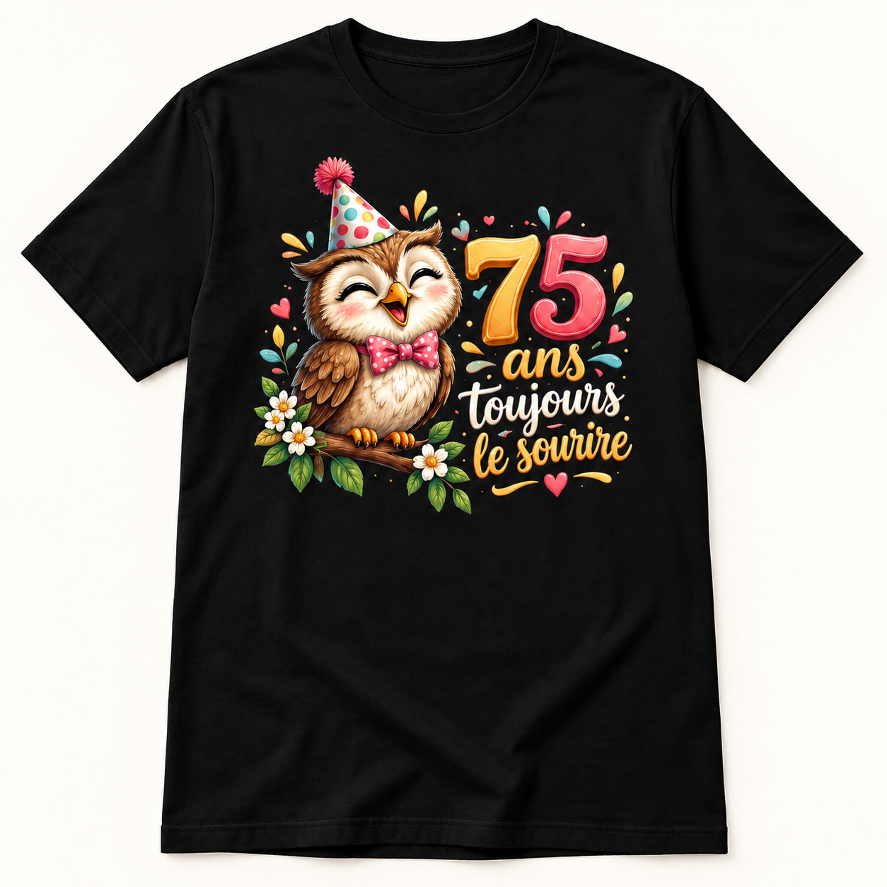 T-shirt 75 ans toujours le sourire – Image 3