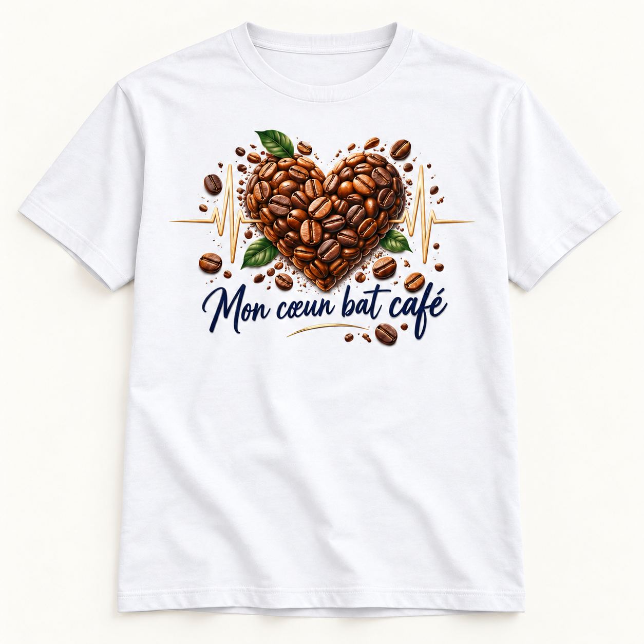 T-shirt Mon cœur bat café – Image 2