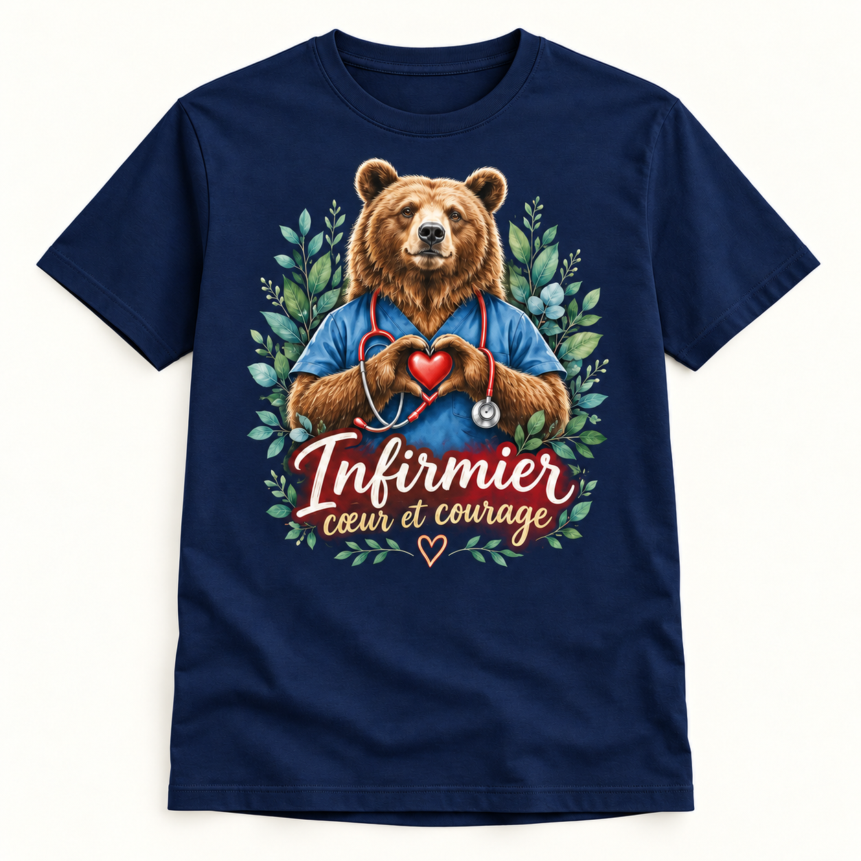 T-shirt Infirmier cœur et courage – Image 5