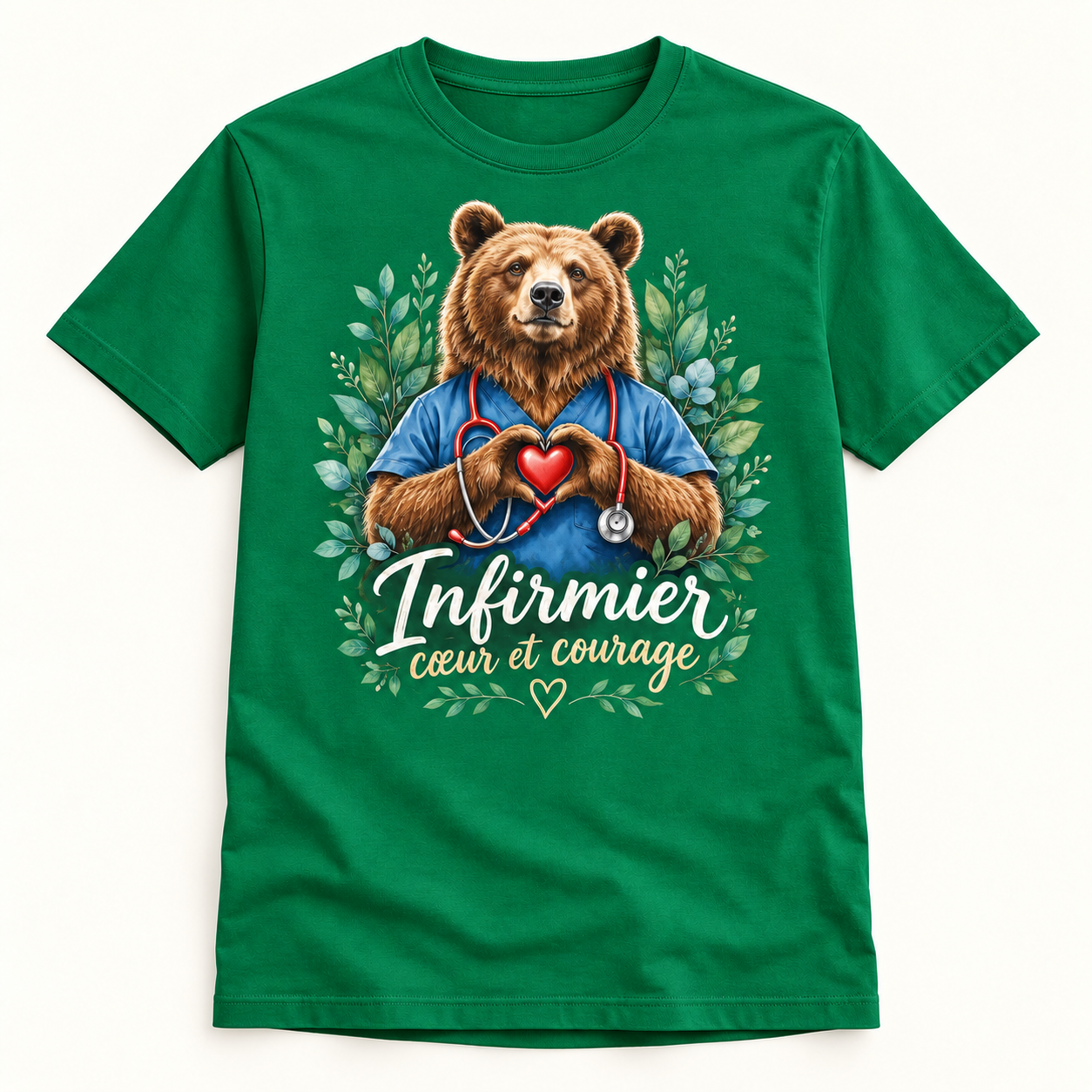 T-shirt Infirmier cœur et courage – Image 4
