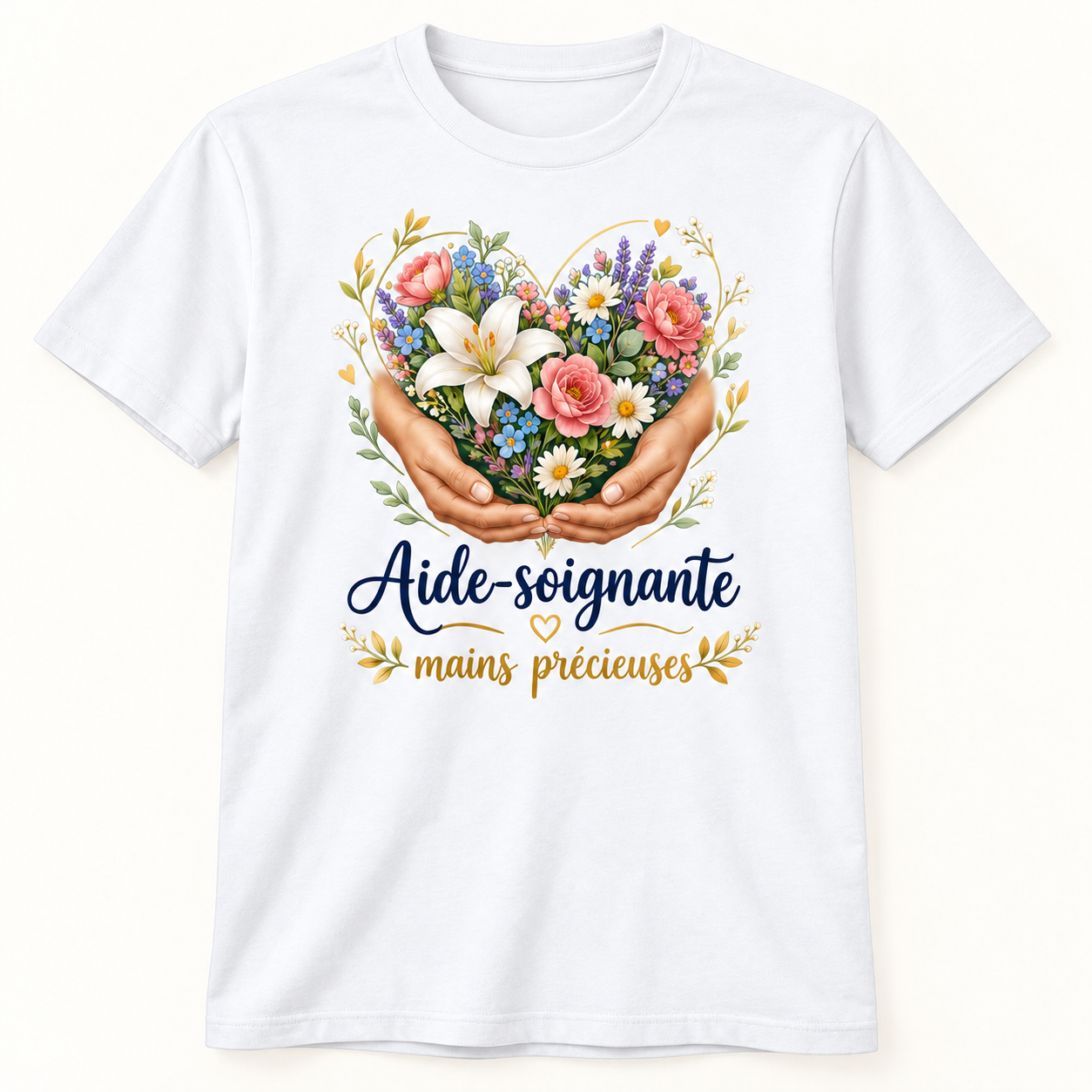 T-shirt Aide-soignante mains précieuses – Image 2