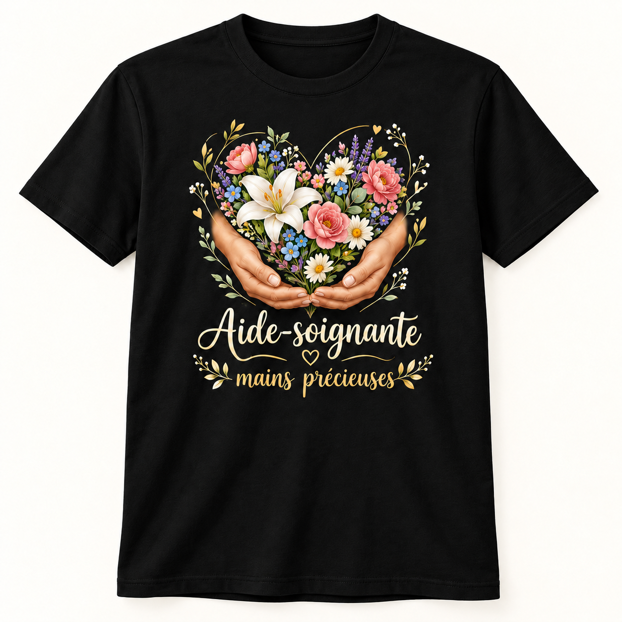 T-shirt Aide-soignante mains précieuses – Image 3