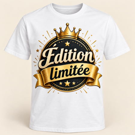 T-shirt Édition limitée — motif présenté sur t-shirt blanc