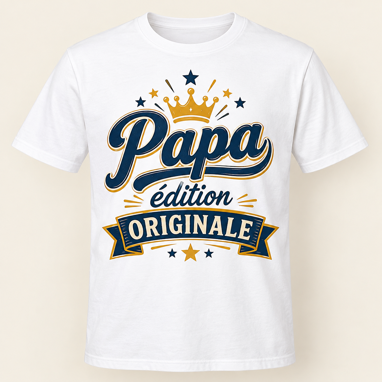 T-shirt Papa édition originale — motif présenté sur t-shirt blanc