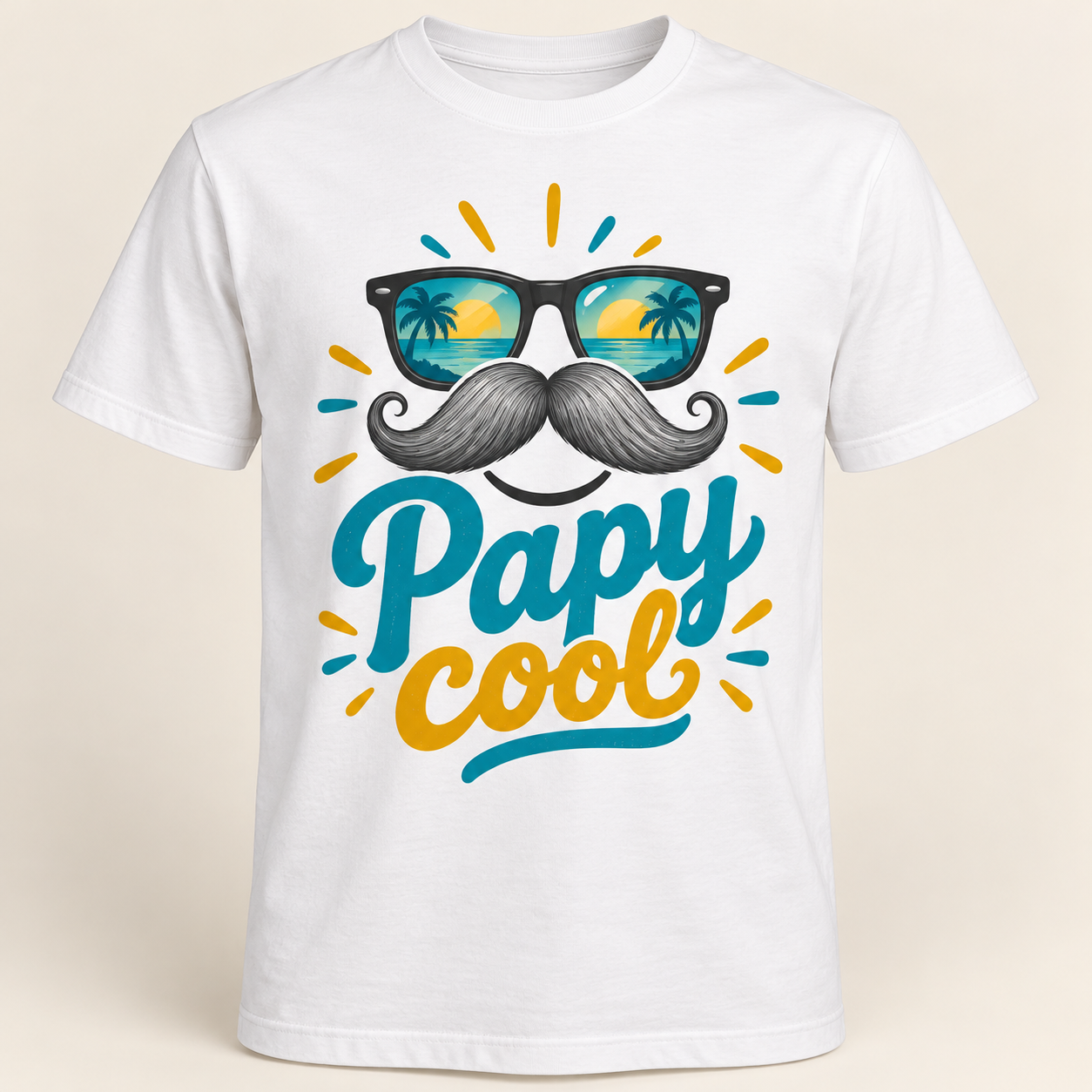 T-shirt Papy cool — motif présenté sur t-shirt blanc